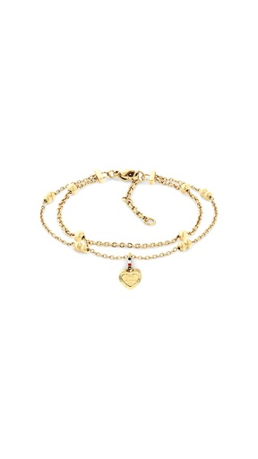[2781012] Pulsera Tommy Hilfiger Conjunto en Capas Dorada Colgante en Corazón 2781012
