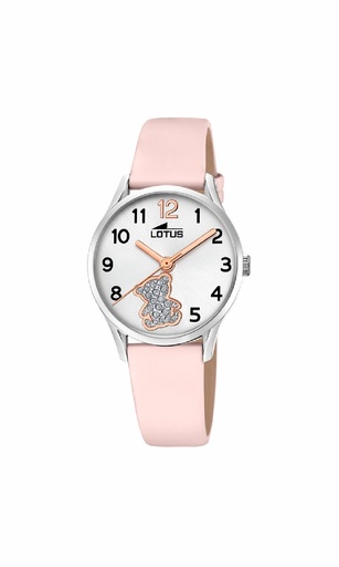 [18406/F] Reloj Lotus Junior Niña Piel Rosa y Esfera Blanca con Oso 18406/F