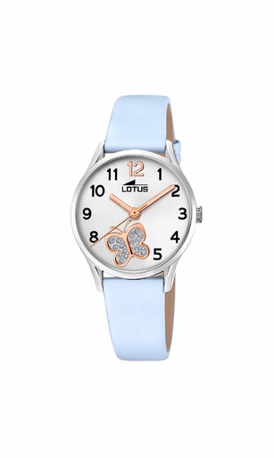 [18406/G] Reloj Lotus Junior Niña Piel Azul y Esfera Blanca con Mariposa 18406/G