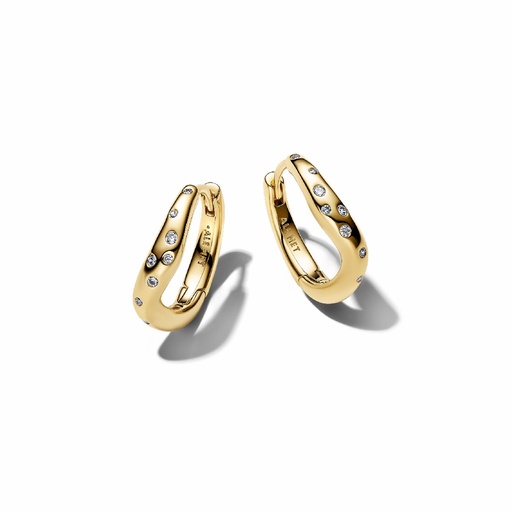 [264663C01] Pendientes Pandora de Aro Forma Orgánica con Gemas Engastadas 264663C01