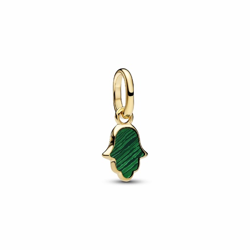 [764612C01] Charm Pandora Colgante Mini Dorado Mano de Fátima Verde 764612C01