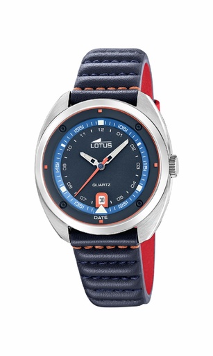 [19096/1] Reloj Lotus Pulse Collection Hombre Piel Azul / Rojo 19096/1