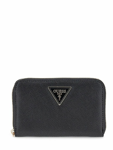 [SWZG7459140-BLA] Cartera Guess Laurel Saffino II Slg Med Zip Around Negra SWZG7459140-BLA