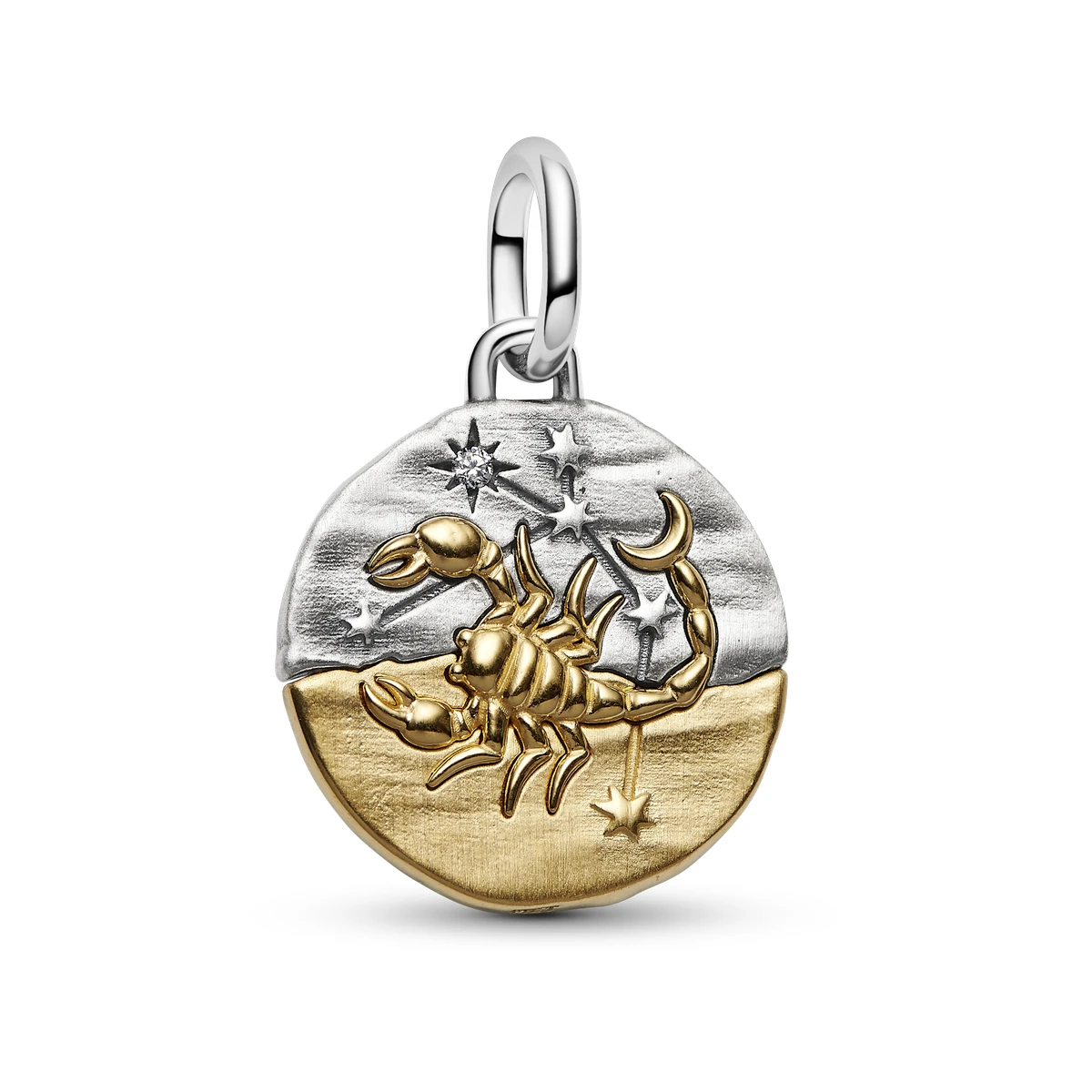 [764985C01] Charm Medallón en plata de ley y con un recubrimiento en oro de 14k Zodiaco Escorpio
