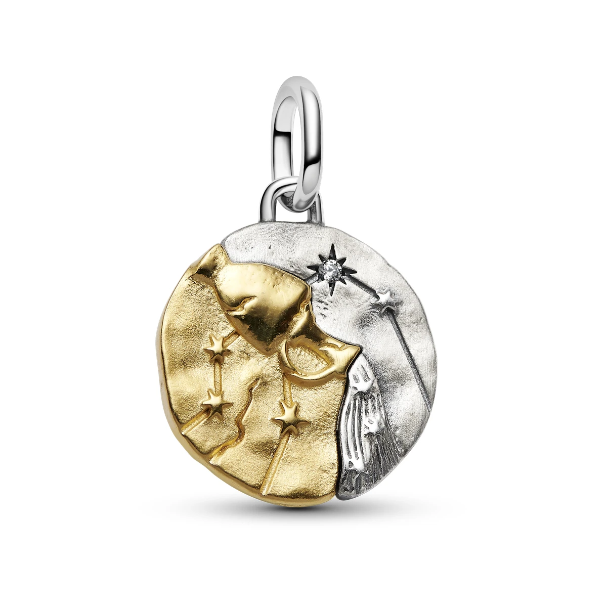 [764990C01] Charm Medallón en plata de ley y con un recubrimiento en oro de 14k Zodiaco Piscis
