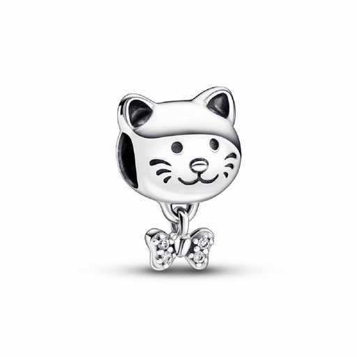 [792255C01] Charm Pandora Mascota Gato y Lazo 792255C01