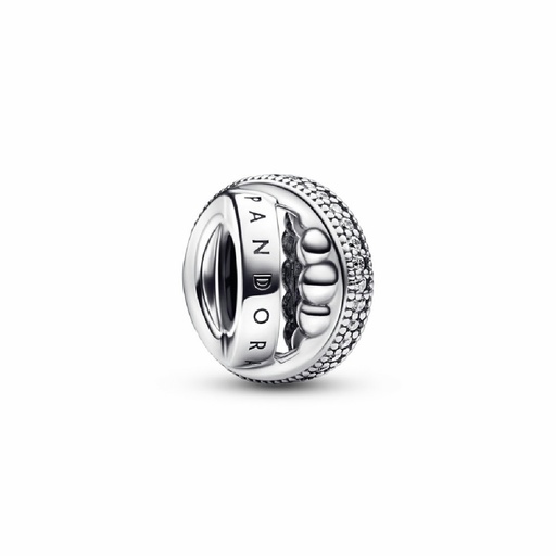 [792317C01] Charm Pandora Signature Logo Pavé y Cuentas 792317C01