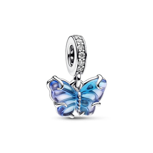 [792698C01] Charm Pandora Colganate Mariposa Cristal Murano Azul