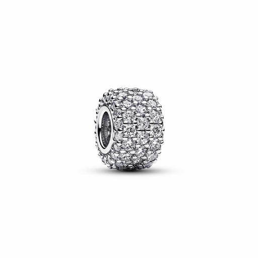 [792820C01] Charm Pandora de Triple hilera con pavé brillante 792820C01