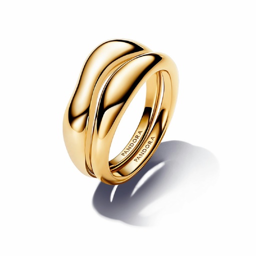 Anillo Pandora Combinable Forma Orgánica Dorado 163264C00