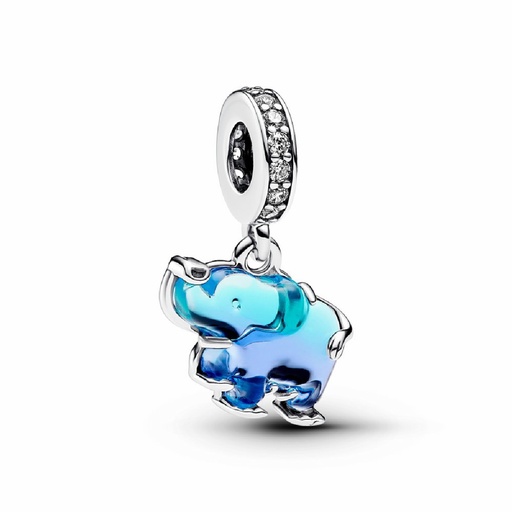 [793339C01] Charm Colgante Pandora Elefante Murano Azul con Circonitas 793339C01