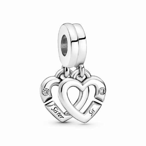 [799538C01] Charm Colgante Pandora Hermanas Unidas Corazones Divididos
