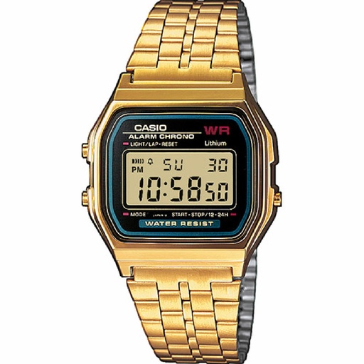 [A159WGEA-1EF] Reloj Casio Vintage Iconic Unisex Dorado Caja Negra A159WGEA-1EF