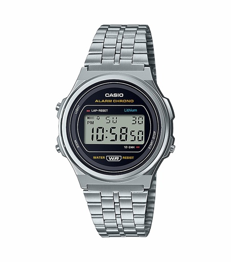 [A171WE-1AEF] Reloj Casio Retro Unisex Vintage Acero Plateado