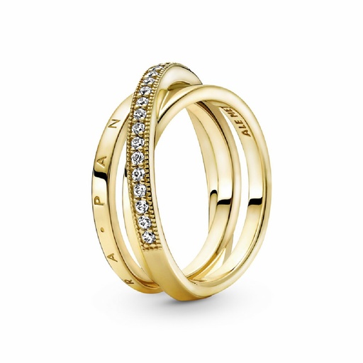 Anillo Pandora Shine Cruzado Triple Alianza