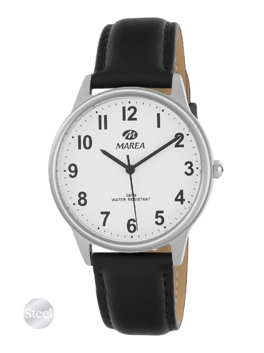 [B36169/1] Reloj Marea Hombre Analógico Acero y Piel Negro B36169/1