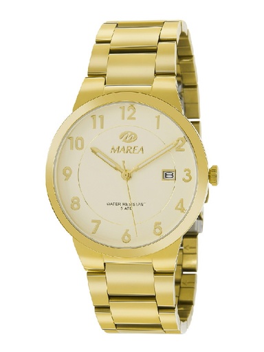 [B54144/6] Reloj Marea Hombre Analógico Acero Inoxidable IP Dorado B54144/6