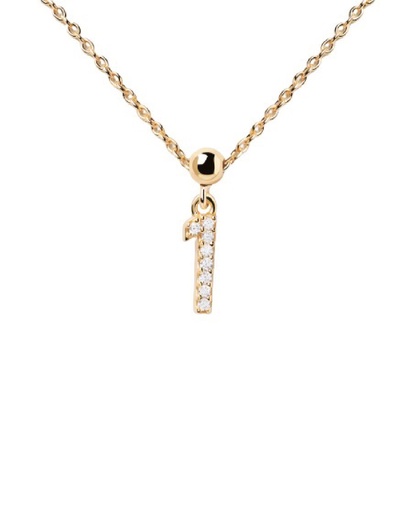 [CH01-009-U] Charm PDPaola Nº 1 Plata Baño Oro y Circonitas CH01-009-U