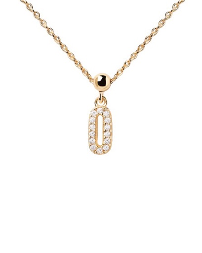 [CH01-010-U] Charm PDPaola nª 0 Plata Baño Oro y Circonitas CH01-010-U