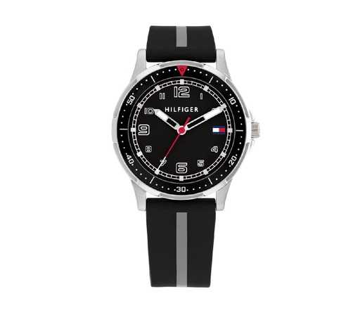 [1720034] Reloj Tommy Hilfiger Niño Analógico Acero Correa Silicona Negro-Gris 1720034
