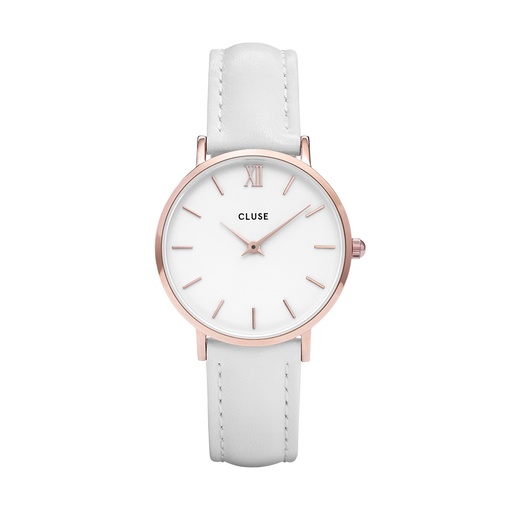 [CL30056] Reloj Cluse Minuit Mujer piel y esfera blanca
