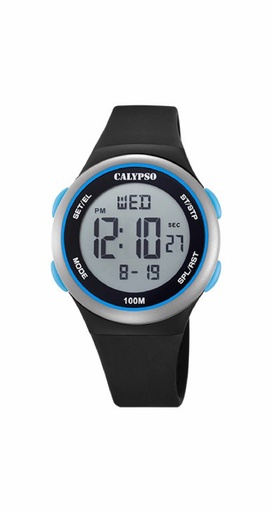 [K5804/4] Reloj Calypso Niño Splash  Caucho Negro/Azul K5804/4