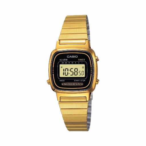 [LA670WEGA-1EF] Reloj Casio Vintage Mini Mujer Dorado Esfera Negra LA670WEGA-1EF