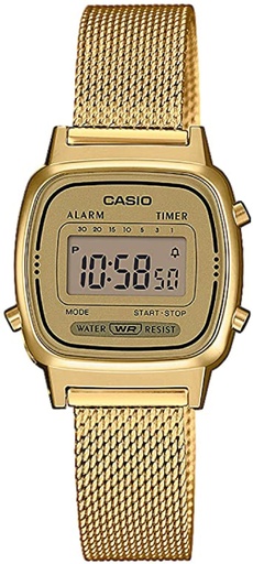 [LA670WEMY-9EF] Reloj Casio Vintage Mujer Malla Milanesa IP Dorado LA670WEMY-9EF