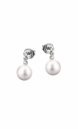 [LP1278-4/3] Pendientes Lotus Silver Perla LP1278-4/3