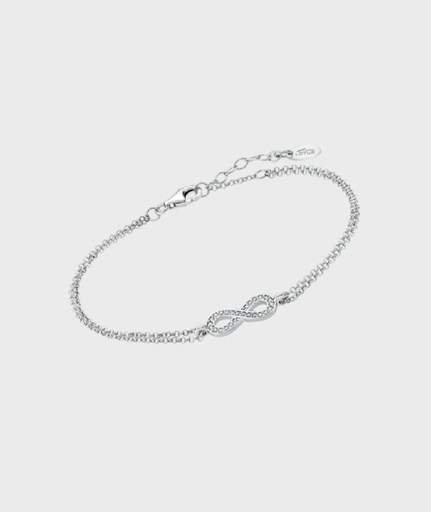[LP1859-2/1] Pulsera Lotus Silver Mujer Doble Infinito