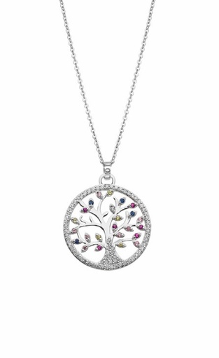 [LP1896-1/1] Collar Lotus Silver Árbol de la Familia Colorido