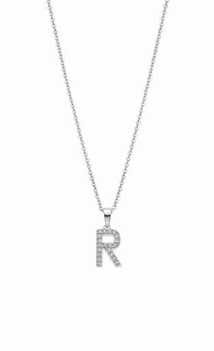 [LP1958-1/R] Collar Lotus Silver Mujer Letra R LP1958-1/R