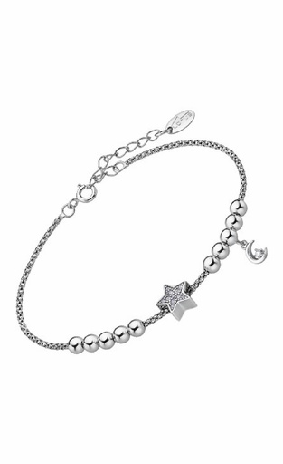 [LP1985-2/2] Pulsera Lotus Silver Mujer Mystic Estrella y Luna