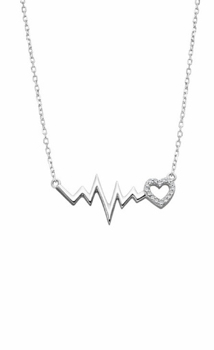 [LP3041-1/1] Collar Lotus Silver Latido Corazón LP3041-1/1