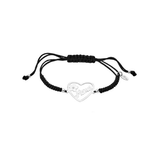 [LP3231-2/2] Pulsera Lotus Silver Mujer Corazón Mama Flor LP3231-2/2