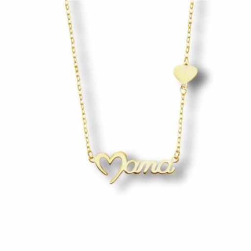 [LP3405-1/2] Collar Lotus Silver Señora Corazón Mamá Dorado  LP3405-1/2
