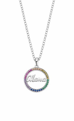 [LP3527-1/1] Collar Lotus Silver Mujer Mama Multicolor LP3527-1/1