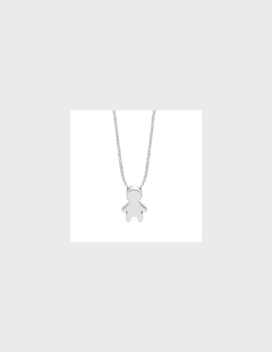 [LP3756-1/1] Collar Lotus Silver Mujer Niño Liso Cadena LP3756-1/1