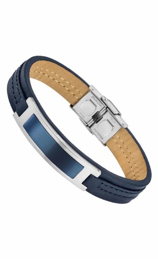 [LS1808-2/3] Pulsera Lotus Style Hombre Acero Inoxidable y Piel Azul LS1808-2/3