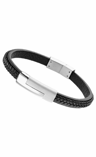 [LS1965-2/1] Pulsera Lotus Style Hombre de piel  LS1965-2/1