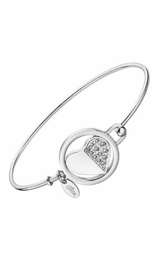 [LS2014-2/4] Pulsera Lotus Style Mujer Corazón Acero Inox y Circonitas LS2014-2/4