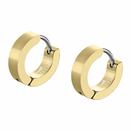 [LS2160-4/4] Pendientes Lotus Style Hombre Acero Dorado LS2160-4/4