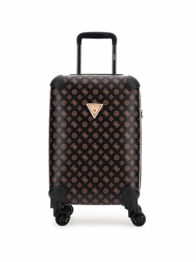 [P7452983-BROWN] Maleta Guess Trolley Wilder con logo 4G y Peony