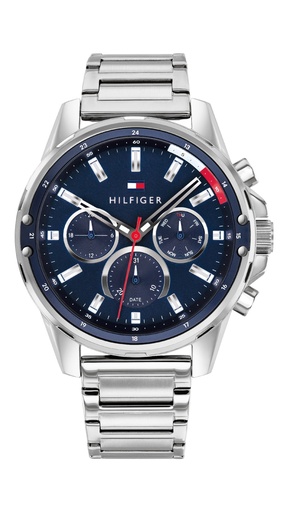 [1791788] Reloj Tommy Hilfiger Hombre Mason Multifunción Acero Inox Esfera Azul 1791788