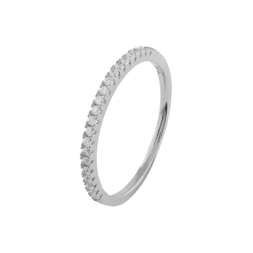 [SRN-101-100-10] Anillo Itemporality Steffi Plata y Circonitas Blancas