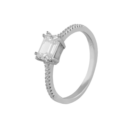 [SRN-101-104-10] Anillo Itemporality Plata con circonita blanca rectangular