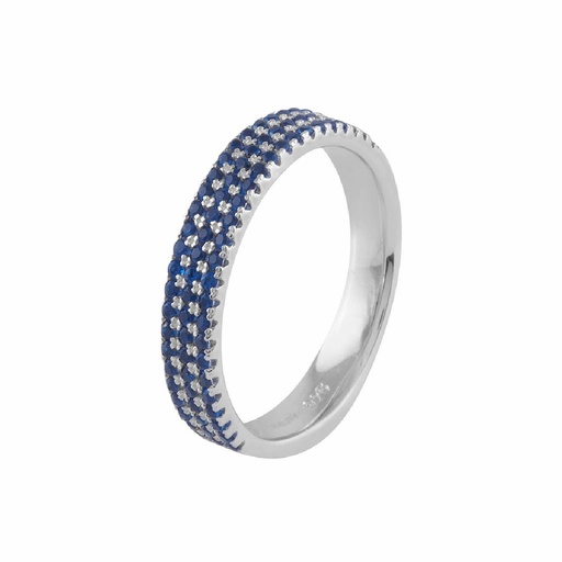 [SRN-107-077-12] Anillo Itemporality Serena Plata y Circonitas Azules Triple