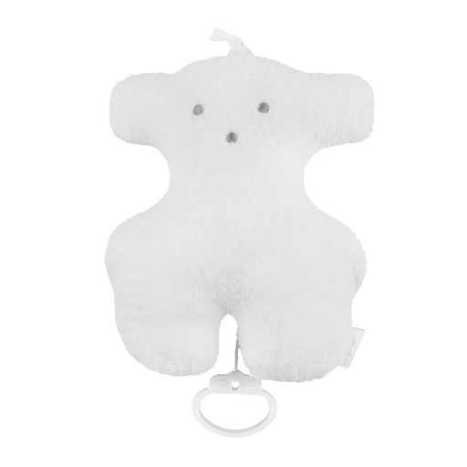 [TOY-1202-01] Osito Tous Baby Musical Pelo Rizado Blanco