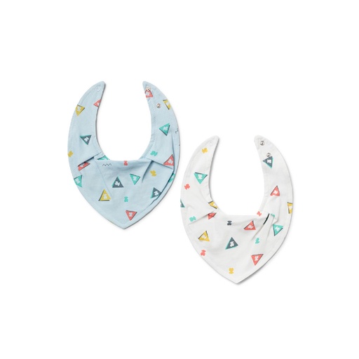 [TRIAN-1819-67] Set 2 Bandanas Tous Baby Triángulo azul celeste