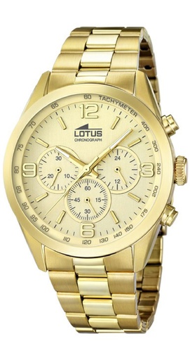 [18153/2] Reloj Lotus Hombre Minimalist Multifunción Acero Dorado 18153/2